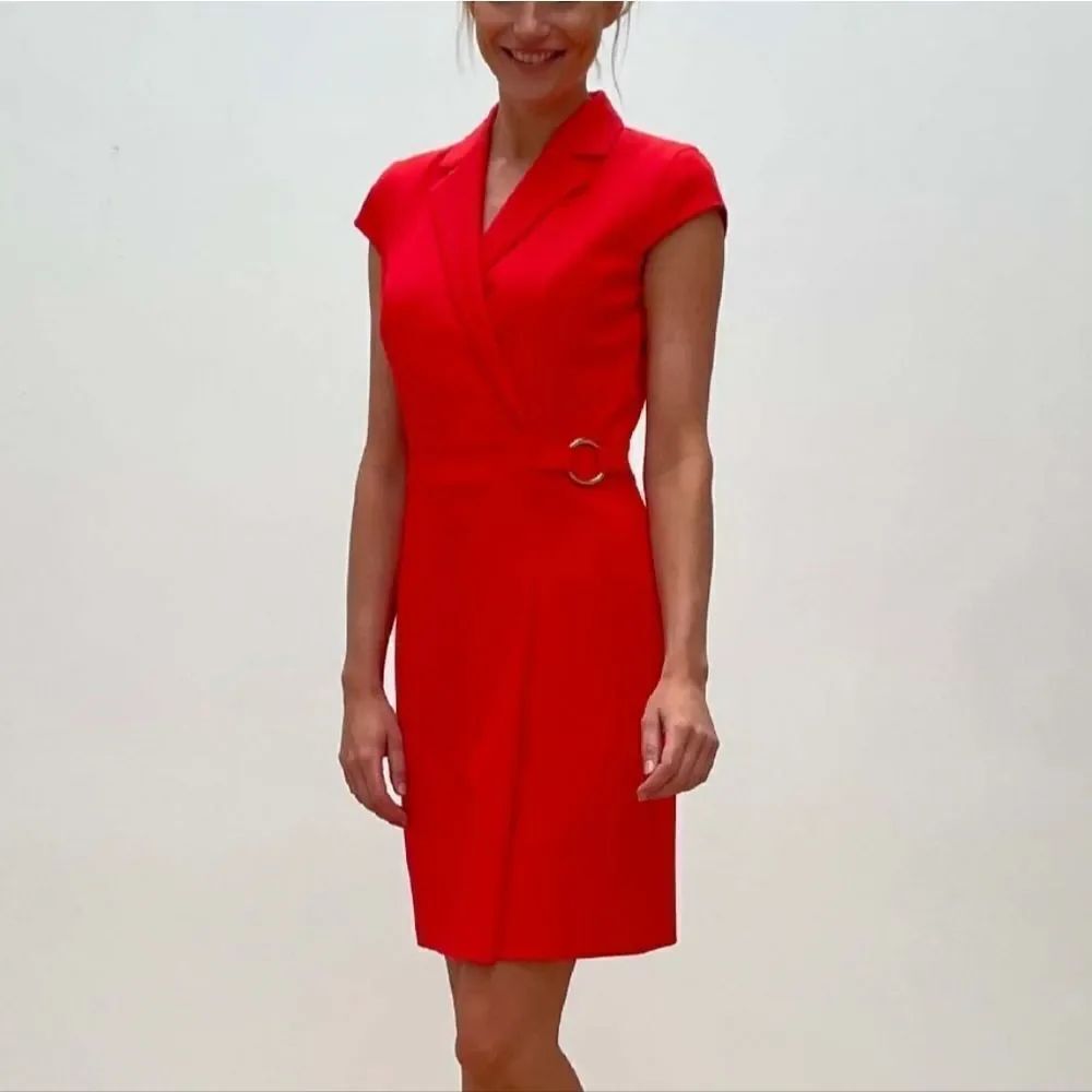 CALVIN KLEIN BLAZER DRESS CAP SLEEVE WITH ZIP DETAIL BOTTOM COVER DRESS